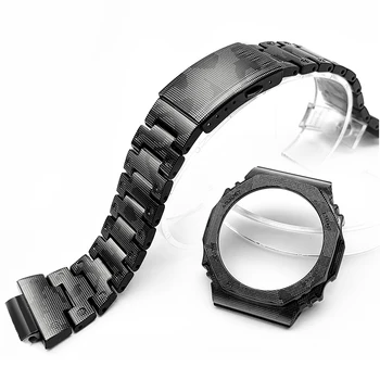 

For GA-2100 Watch Band Strap Bezel/Case 316L Stainless Steel Camouflage Metal Steel Belt With Tools Wholesale Watchband GA2100