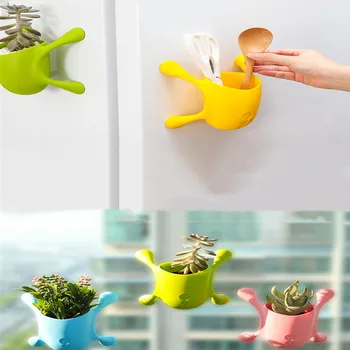 

Wall Vase Stickers Magic Creative Small Flower Pot Green Radish Flower Pot Tableware Storage Toothbrush Toothpaste Bathroom Stor