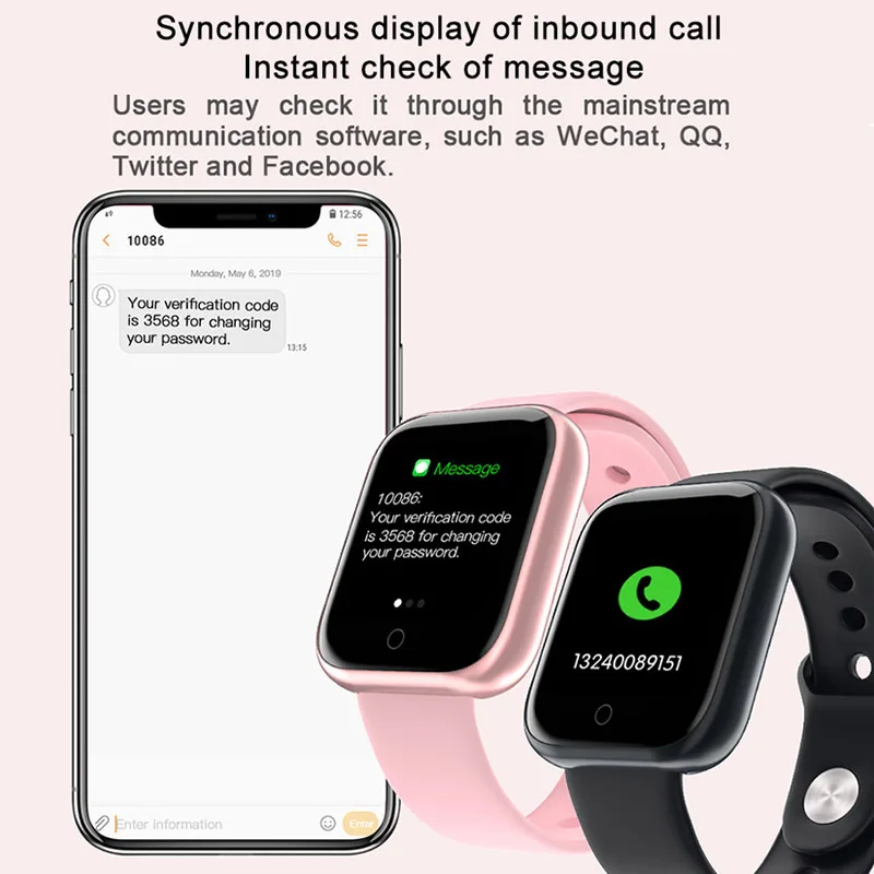 T80 Smart Watch Bracelet With Blood Pressure Heart Rate Monitor Pedometer Fitness Tracker Band SmartwatchVS S20 DT99 H6Pro