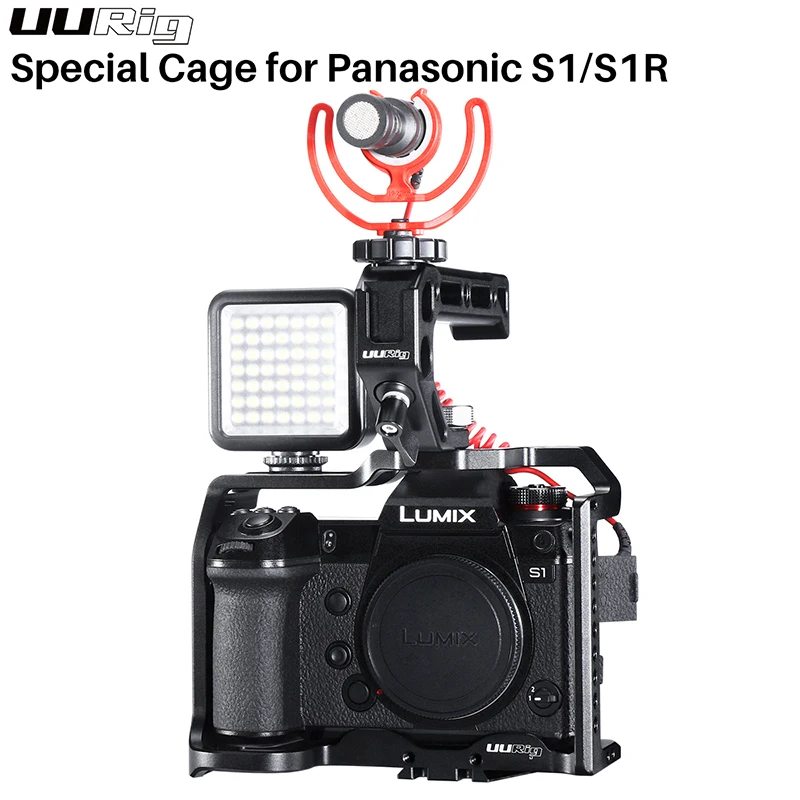 UURig камера клетка установка для Panasonic Lumix S1R S1Handgrip рамка оболочка видео Фотография защитный чехол аксессуар для камеры DSLR