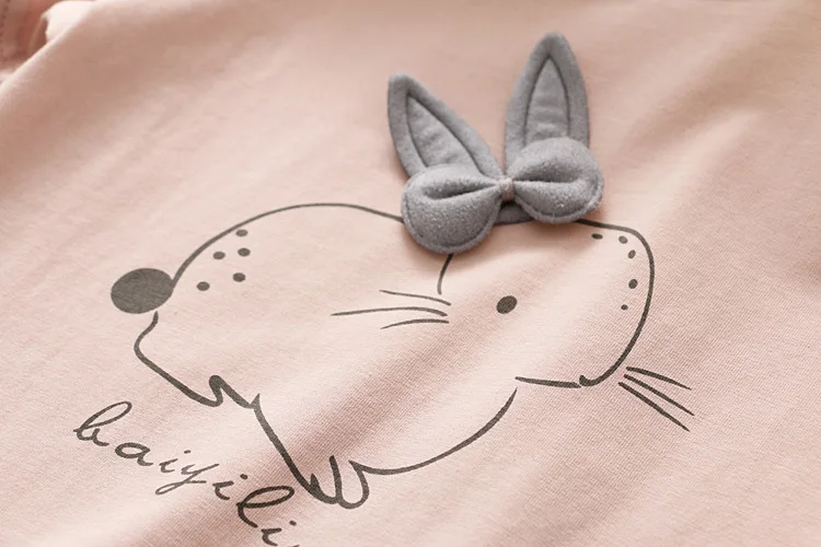 New girls skirt suit cartoon bunny strapless short-sleeved T-shirt puffy skirt 2-piece set baby girl clothes kids clothes girls absolver clothing sets	