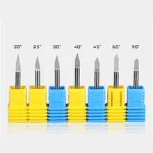 10 шт. карбидные стальные Биты 3,175 м фрезерный станок с ЧПУ гравировальный резак для дерева фанера акриловая ПВХ металлическая гравировальная машина ЧПУ Фрезерное долото