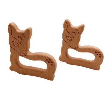 

Wooden Teether Baby Teething Pendant Toys Animal Beech Bracelet Gym For Children N1HB