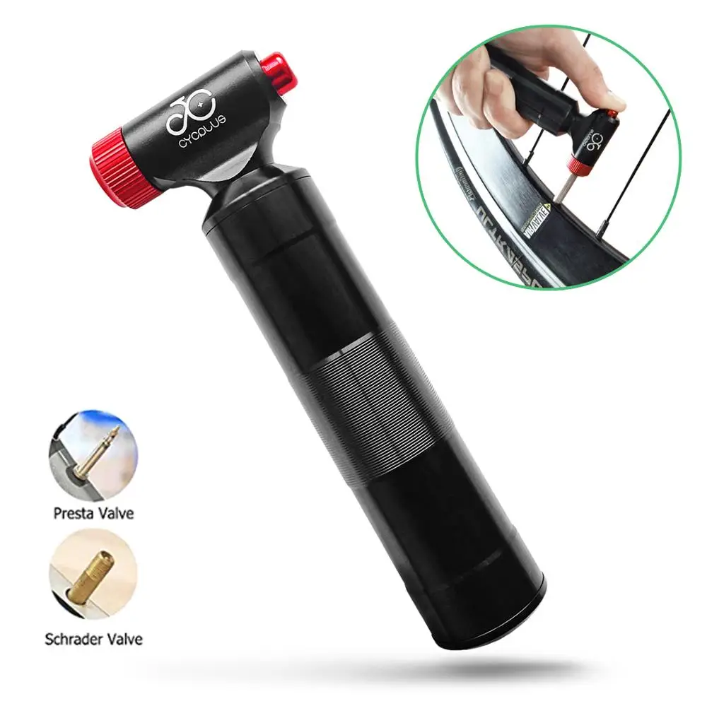 

CYCPLUS CO2 Air Inflator Bike Pump Bicycle Accessories Mini Portable Hand Pump Schrader Presta Valve for MTB tyre Ballon Ball