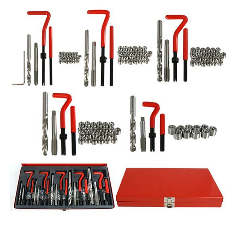 US $39.99 131pcs M5M6M8M10M12 Engine Block Restoring Damaged Thread Repair Tool Kit Professional Car Repair Tools