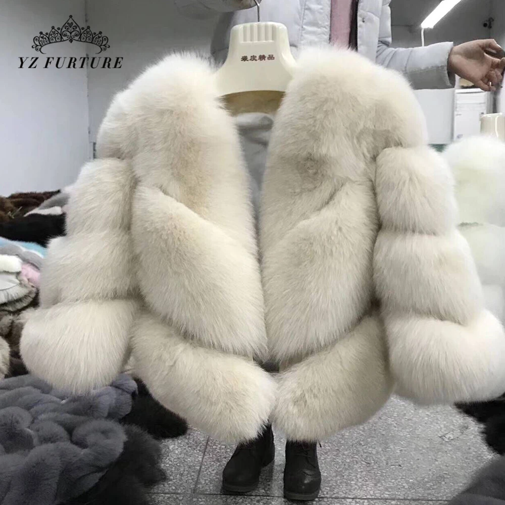2020 Новая мода из натурального меха лисы с мехом женские натуральный жакеты