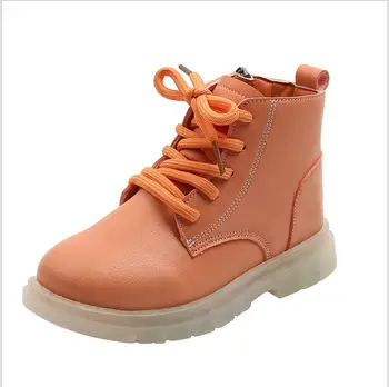 

NEW 2020 Girls Leather Boots Boys Shoes Autumn Winter PU Leather Children Martin Boots Fashion Toddler Kids Boots Warm Boots