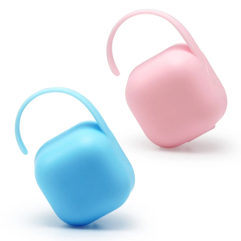 

Pacifier Storage Box Nipple Dustproof Soother Container Outdoor Portable Holder Blue,Pink