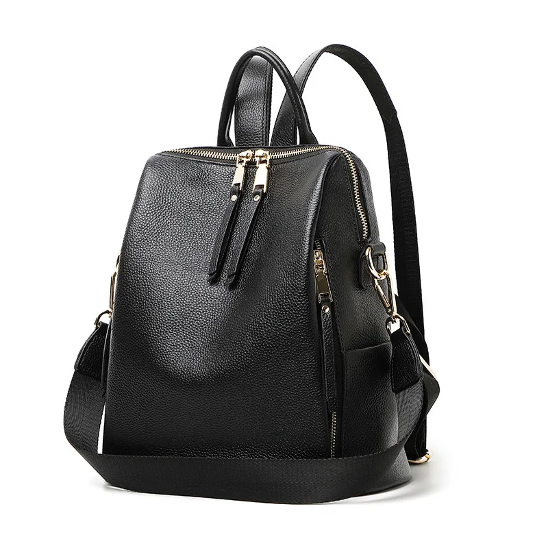 

Women Laarge Capcaity Both Shoulder Genuine Leather Backpack