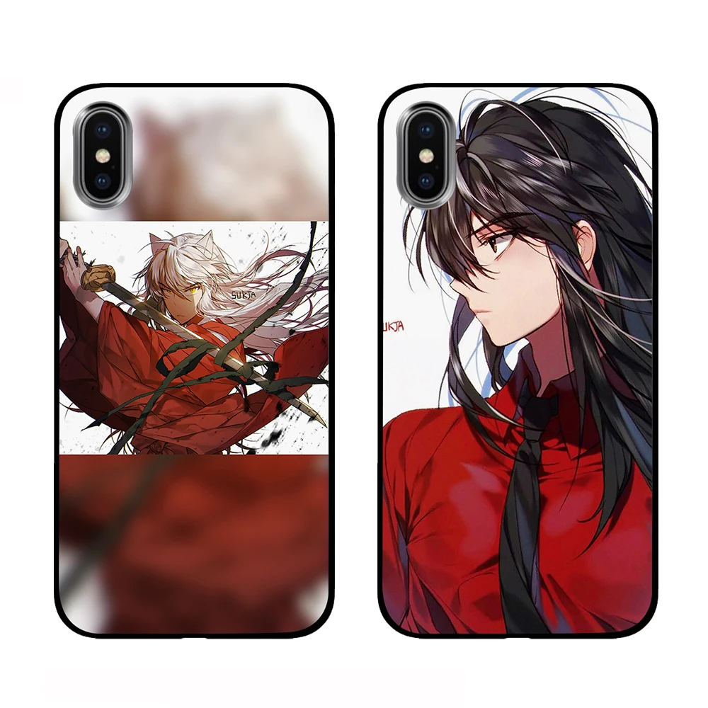 Inuyasha Аниме Черный чехол ТПУ для iPhone 5 5S 6 6s 7 8 Plus X XS XR 11 Pro Max|Чехлы-накладки| |