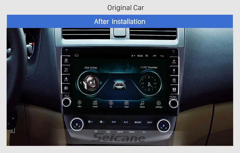 Top Seicane RAM 2GB ROM 32GB Android 9.1 Car Radio GPS Navigation For Honda Accord 7 2003-2007 car multimedia player Auto Stereo 2