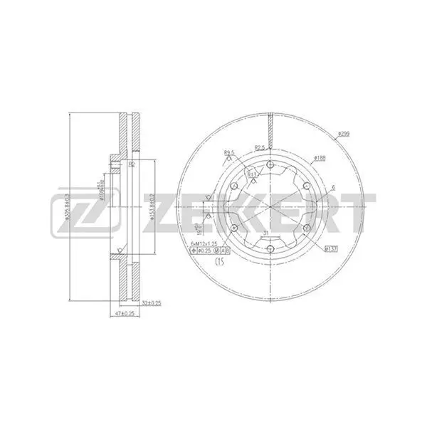 Диск торм. перед. Nissan Patrol(GU Y61) 97 ZEKKERT bs-5643