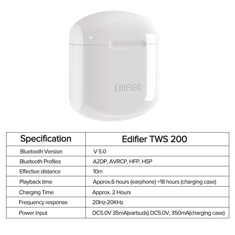 Edifier TWS200 TWS אמיתי אלחוטי 