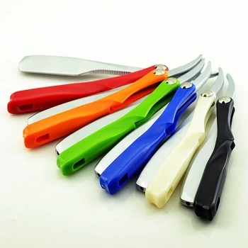 

Orange Men Shaving Barber Tools Manual Blade Razor Shaving Head Stainless Steel Scraper Vintage Folding 74 Knife Holder