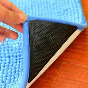 

4pcs/Set Rug Carpet Mat Carpet Rug Fixed Grippers Non Slip Skid Stick Reusable Washable Silicone Grips For Home Bath Living Room
