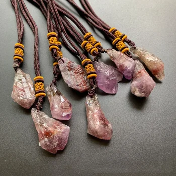 

Natural Auralite 23 Crystal Rough Pendant Necklace Energy Spiritual Healing Crystals Raw Stones Necklace Ornament Dropshipping