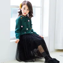 Осенний Детский свитер, кардиган для девочек в Корейском стиле, модный детский свитер, M047