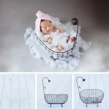 

Newborn Photography Props Iron Basket Shower Bathtub Baby Photo Shoot Accessories Posing Container Creative Props Home style