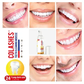 

60ml Teeth Whitening Cleaning Mousse Dental Oral Hygiene Fresh Bad Breath Plaque Stains Removal Foam Mouth Care Toothpaste