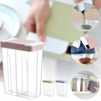 

4 Grids Plastic Kitchen Cereal Dispenser Rotating Storage Box Dry Food Rice Container Flour Grain Storage Box Storage Jar