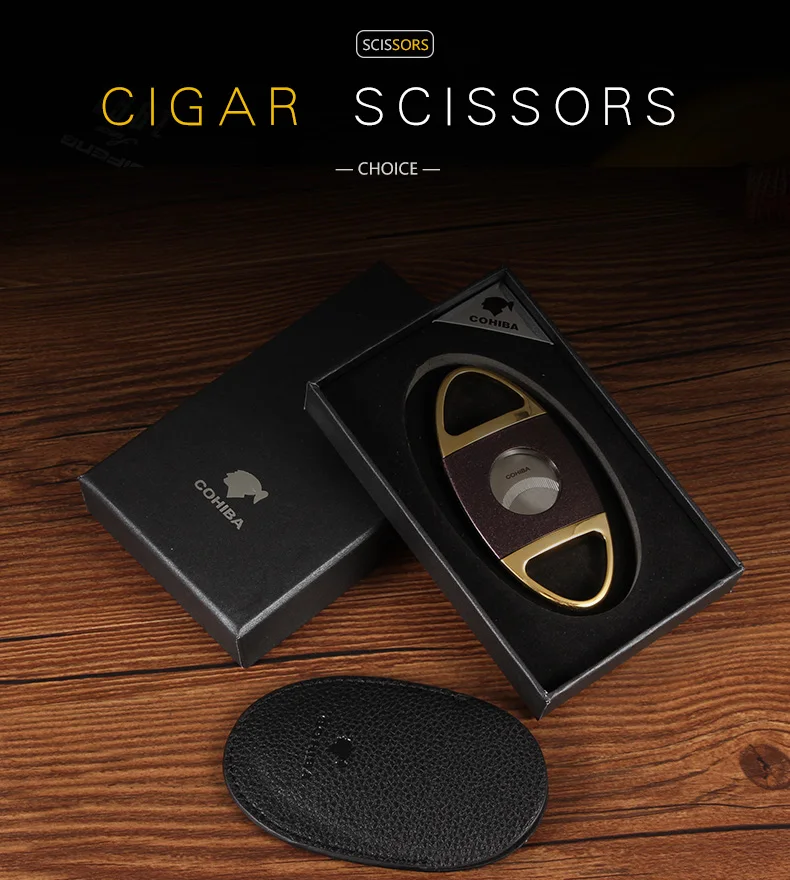 Резак COHIBA из нержавеющей стали, резак для сигар, супер острый пилообразный пресс, гильотина для сигар, Подарочная коробка, упаковка