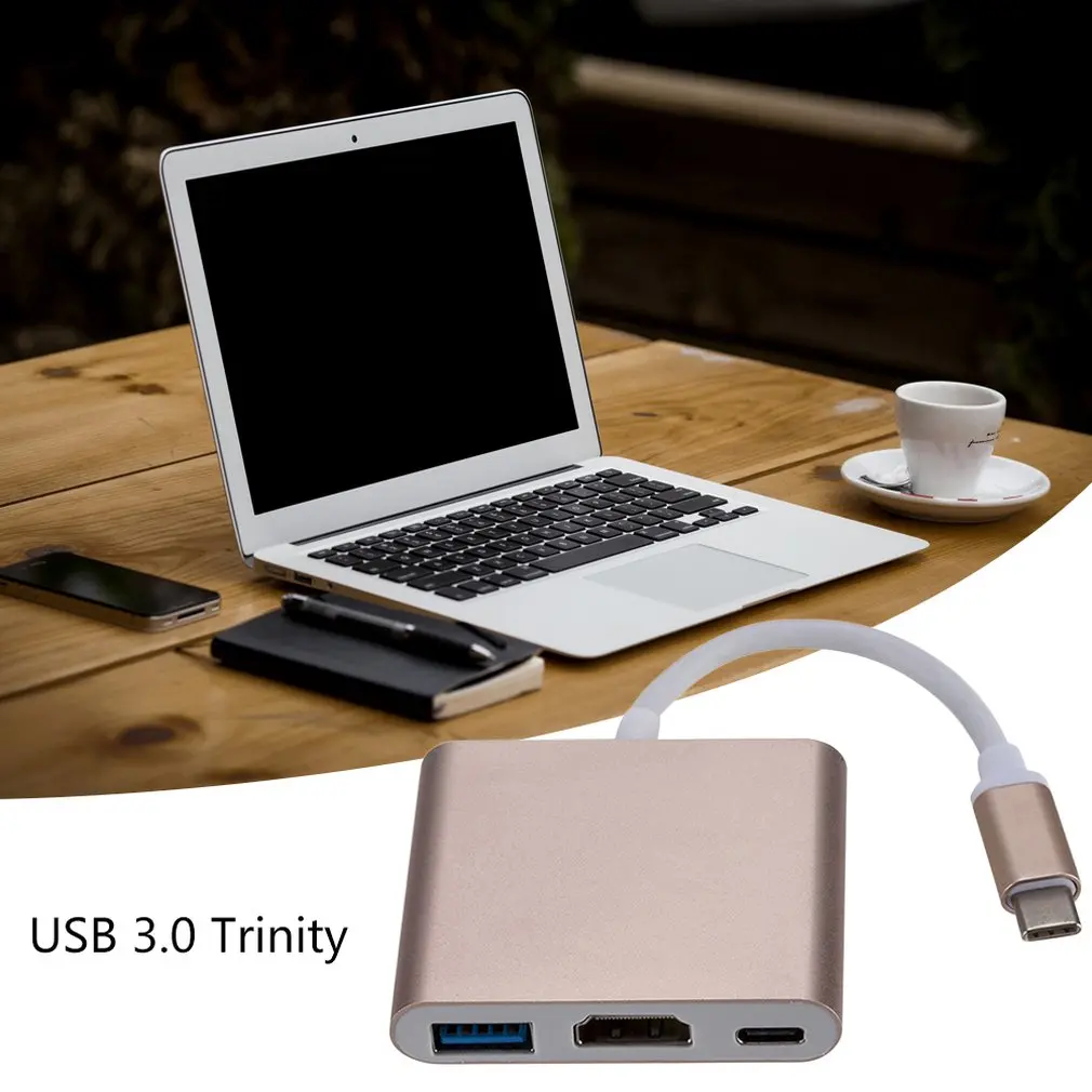 3 в 1 Тип C USB C к HDMI USB-C USB3.0 конвертер Thunderbolt 3 к HDMI концентратор адаптер 1080P для Macbook