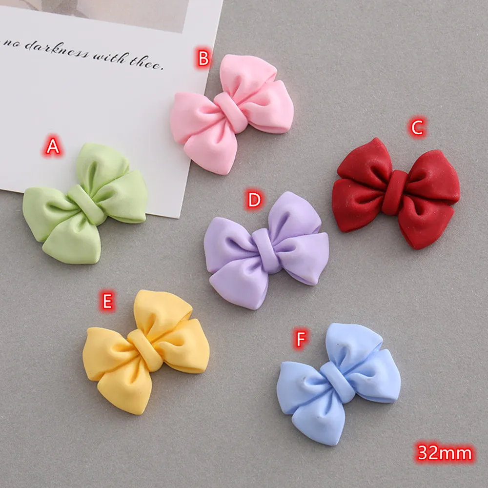 

20Pcs Lovely Bow Cabochons Charms for slime Flatback Resin Cabochon Kawaii Bowtie for Phone Deco Parts DIY Scrapbook Accessories