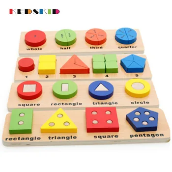 

Wooden Children's Educational Tools of Enlightenment Geometry Matching Colour Cognitive Toys in Building Block Kindergartens