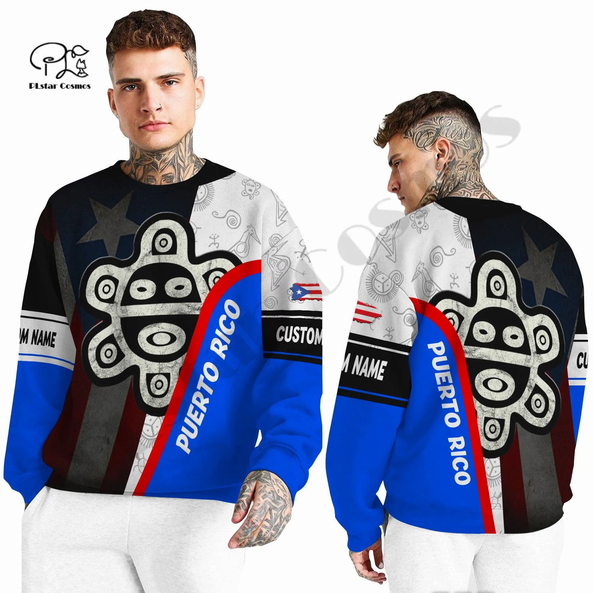 PLstar Cosmos 3DPrinted Newest Puerto Rico Flag Frog Custom Name Unique Unisex Streetwear Harajuku Hoodies/Sweatshirt/Zip Q-4