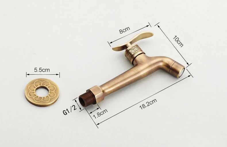 Vidric Bibcock Faucet Long Garden Crane Antique Brass Bathroom Mop Sink Faucets Wall Mount Washing Machine Water Taps Garden 170