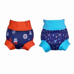 Maillot de bain pour bébés garçons et filles, culotte de natation, taille haute, dessin animé, couche culotte de surf, facile à sécher 