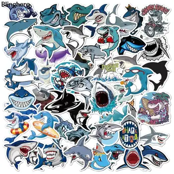 

Blinghero Shark Sticker 50pcs/set cartoon graffiti sticker suitcase children skateboard refrigerator scrapbooking sticker BH0655