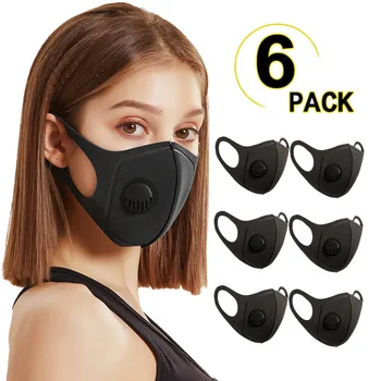 

6Pcs Anti Dust Face Masks PM2.5 Dustproof Unisex Earloop Masks Lot Washable Face Mask Reusable Filter mascarillas masque maske