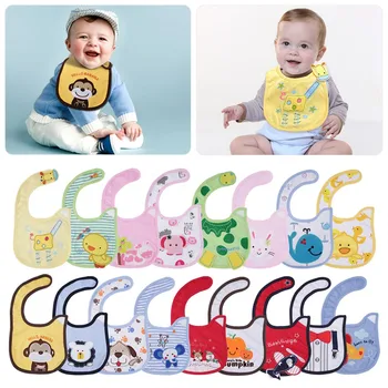 

8pc/lot Hot Cotton Baby Bibs Infant Embroidered Saliva Towels Baby Burp Cloths Funny Baby Waterproof Bib