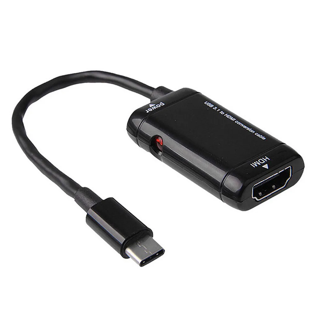 black Ouhaobin HDMI адаптер usb type C к HDMI 4K конвертер USB 3,1 кабель для Android телефона для планшета - Цвет: black