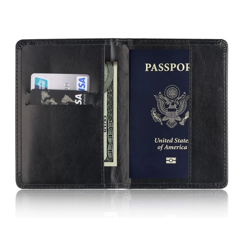 TOURSUIT Leather Multi Functional Credit Card Passport Holder Cover Case for Men and Women