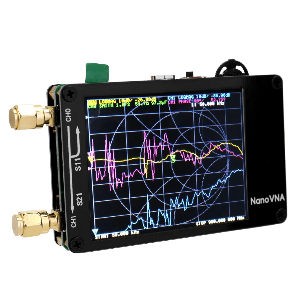 Металлический щит+ батарея нановна VNA векторный сетевой анализатор 50 кГц-900 МГц сенсорный экран коротковолновый MF HF VHF UHF антенный анализатор
