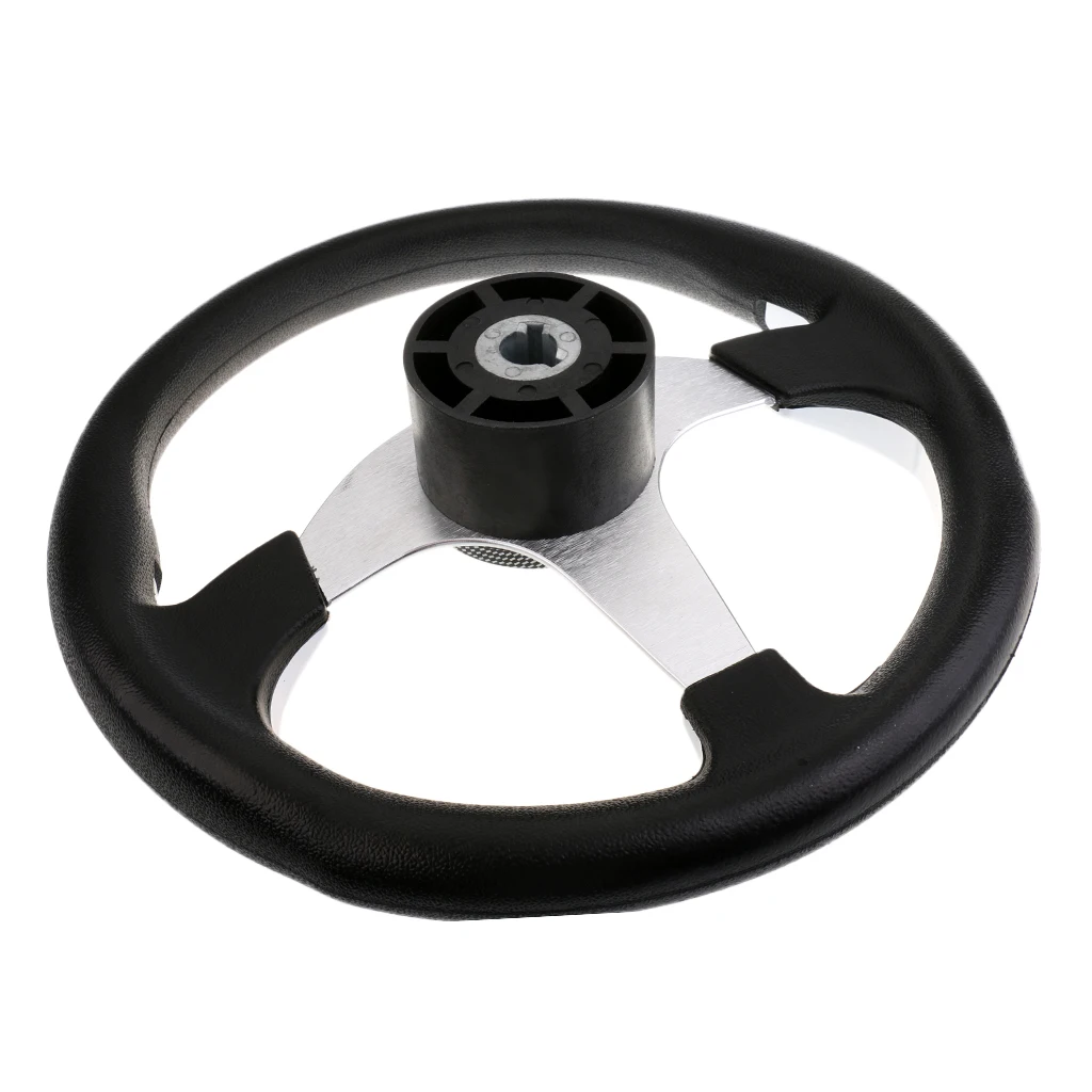 Boat Steering Wheel Black Rib Speedboat Cruiser Fishing Marine Outboard