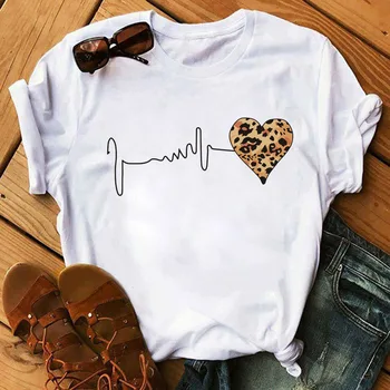 

New Fashion Leopard Print T Shirts Women Tshirt Casual Short Sleeves Tops Tees Harajuku Ulzzang Feamle Tshirt Clothing