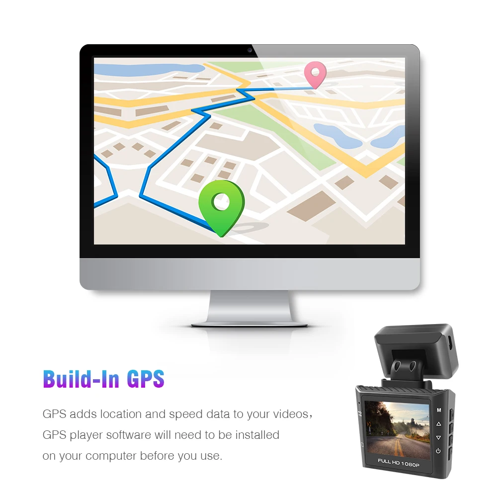 Мини " Dash Ca Встроенный gps Full HD 1080P супер ночная версия g-сенсор Автомобильная камера DVR вождения конденсатор рекордер