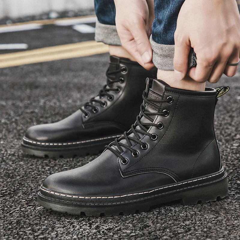 Модные зимние мужские ботинки из хлопка Повседневные Bota Coturnos Masculino Мужские