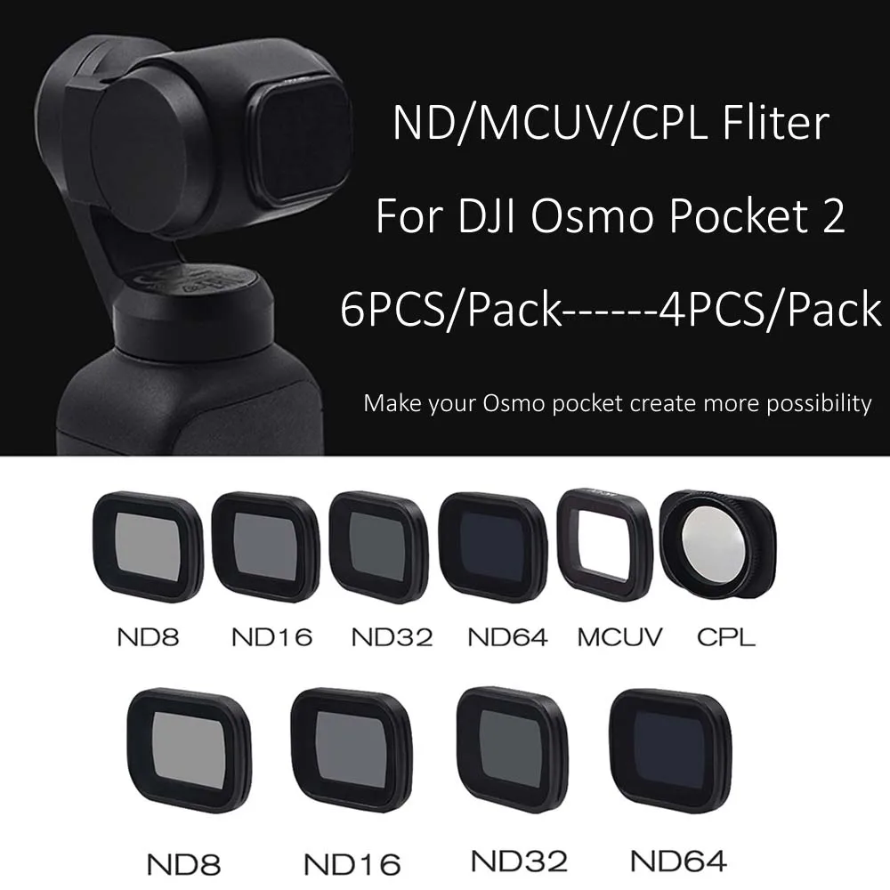 OSMO Pocket 2 Lens Filter CPL MCUV ND8 ND16 ND32 ND64 Neutral Filters Set For DJI Camera Optical Glass Accessories | Электроника