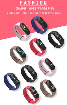 

high quality fitbit 2.0 M4 Smart Bracelet Color Screen Fitness Tracker Blood Pressure Heart Rate Monitor Bluetooth Pedometers