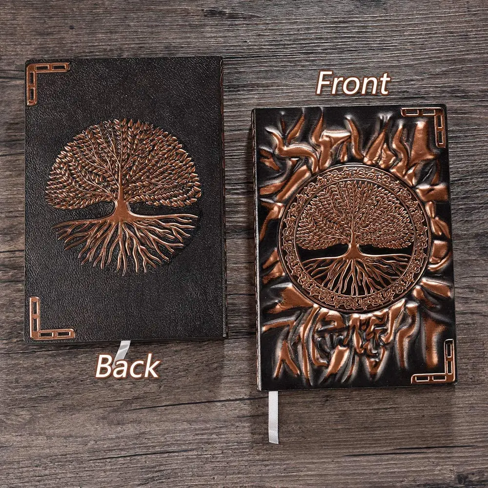 Tree Of Life: The Book of Shadows Magic Spell Book Embossed Retro Notebook
