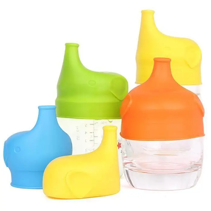 Cartoon Silicone Spill-proof Leak-proof Soft Cup Cover Straw 30g Yellow/Red/Orange/Green/Blue Accessories