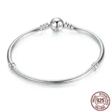 Подлинный 925 пробы серебряный браслет с изображением мышки из мультфильма Moments, браслет с кристаллами, женский браслет с бусинами, очаровательное модное ювелирное изделие