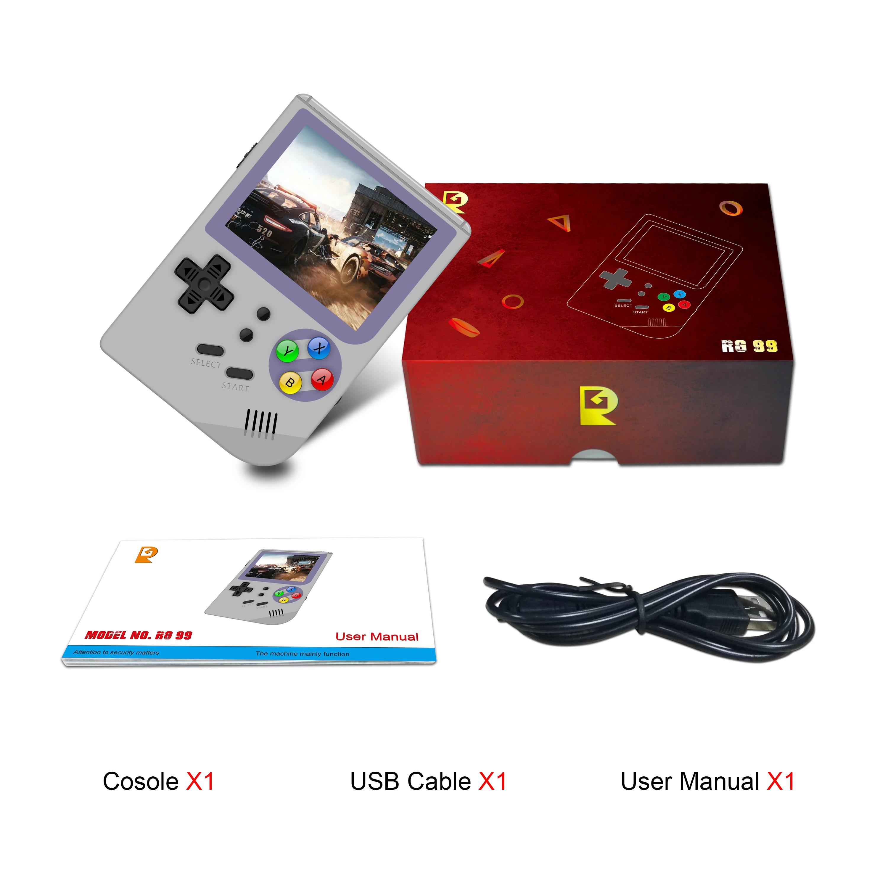 Консоль игровая HEYNOW RG99 2 8 дюйма IPS 169 игр 16/32 ГБ|Портативные игровые консоли| |