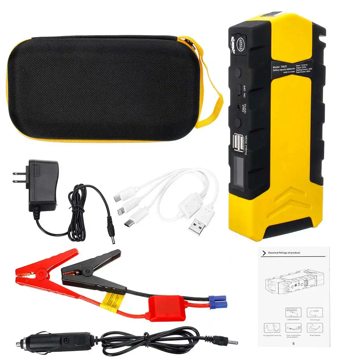 

Multifunction Car Battery Starter Booster Starting Device Car Jump Starter Power Bank 12V 800A 2USB Portable Charger 2019 New
