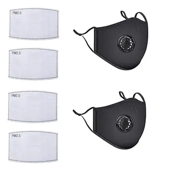 

Reusable Anti-Dust Masks Pm 2.5 Anti-Dust Masks Washable Anti-Haze Face Mask Respirator Mask with 4 Filter Cotton Sheets Black