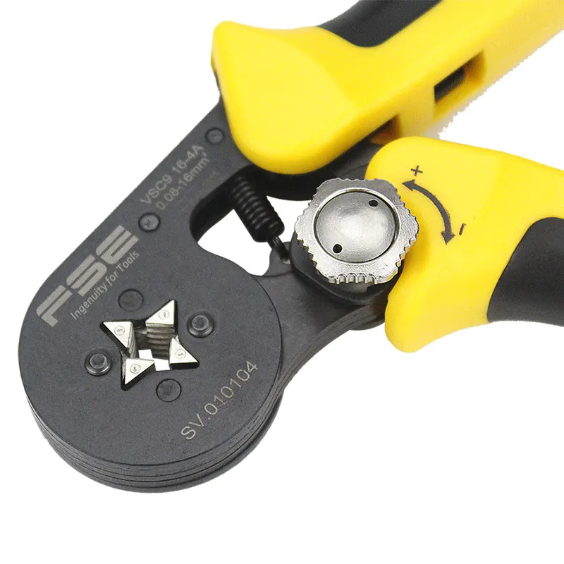 VSC9-16-4A 0.08-16mm^2 23-5AWG Adjustable Precise Crimp Pliers Tube Bootlace Terminal Crimping Hand Tool HSC9-16-4A